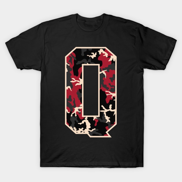 Initial Capital Letter Q Camo Alphabet Gift Women Men Kids T-Shirt by teeleoshirts